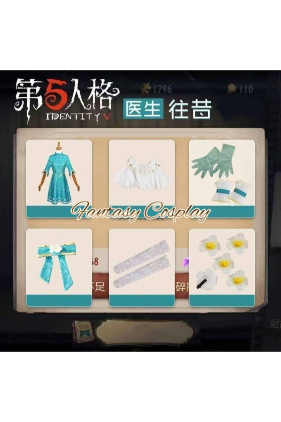 Identity V Doctor Emily Dyer Yesterday Blue Dress Kids Children Cosplay Costume